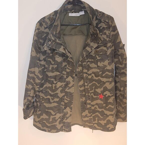 Kersh Women’s Camouflage Green Black Zip Up & Button Casual Jacket S/P Shacket - Picture 1 of 6